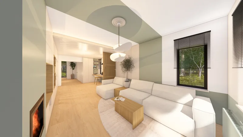 Visualisatie Leefruimte en badkamer Meldert